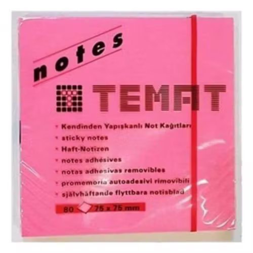 TEMAT..75X75 MM NOT KAĞIDI.FOS.PEMBE