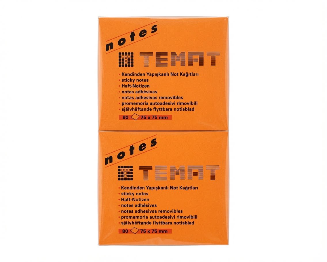 TEMAT 75X75 POSTİT TURUNCU PK:12'Lİ