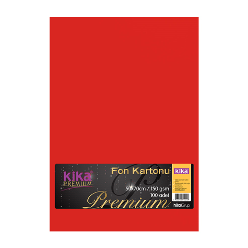 KİKA 50X70 KIRMIZI 150 GR FON KARTONU 100'LÜ