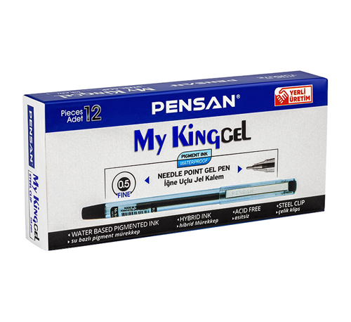 PENSAN MY KİNG JEL KALEM SİYAH PK:12'Lİ