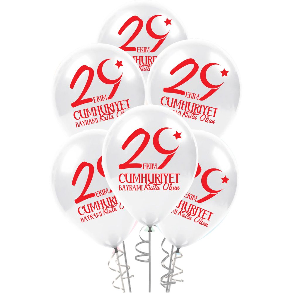 11" Pastel Balon Baskılı 100lü -29 Ekim Cumhuriyet Bayramı-
