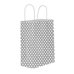 KİKA 25X12X31CM KAĞİT POŞET PUANTİYELİ GÜMÜŞ-BÜKÜM