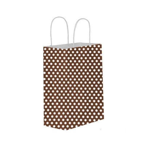 KİKA 25X12X31CM KAĞİT POŞET PUANTİYELİ KAHVERENGİ