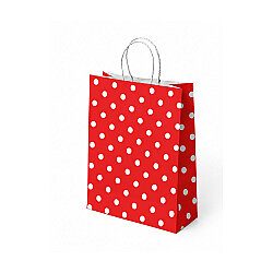 KİKA 25X12X31CM KAĞİT POŞET PUANTİYELİ KIRMIZI