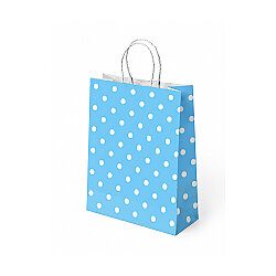 KİKA 25X12X31CM KAĞİT POŞET PUANTİYELİ MAVİ