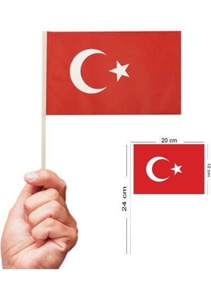 AY YILDIZ KÜÇÜK ÇITALI KAĞIT BAYRAK 80'Lİ
