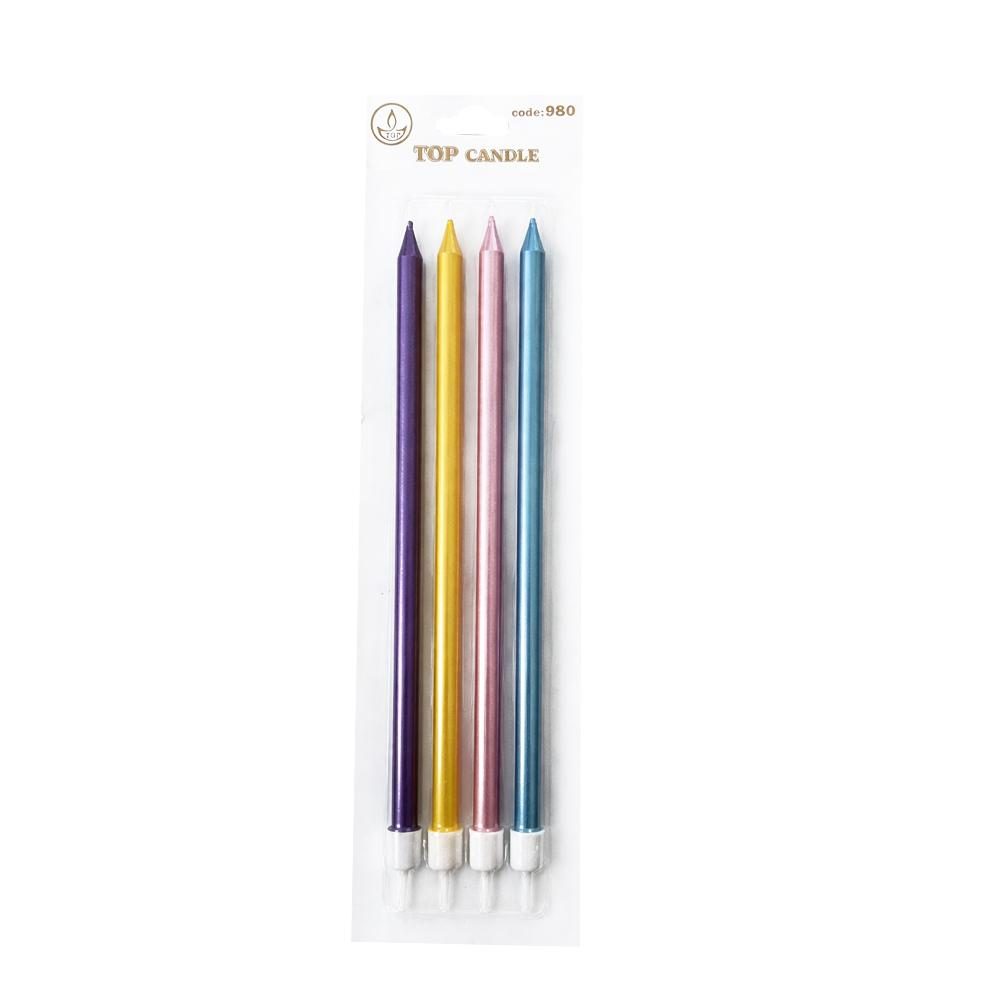 METALİK MUM 4'LÜ 19 CM YKM-2