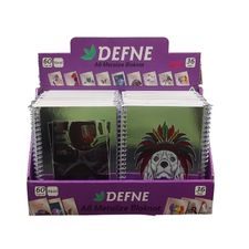 DEFNE A6 NOT DEFTERİ METALİK KARTON KARELİ PK:36'LI