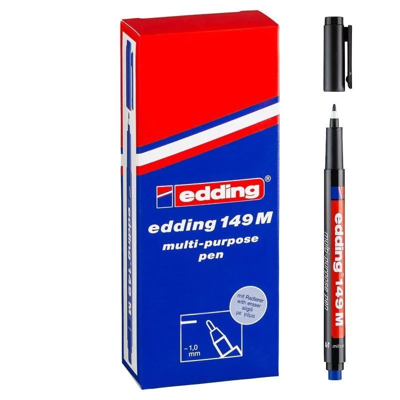 EDDİNG ASETAT KALEMİ SİLGİLİ KIR SİYAH M 149-M