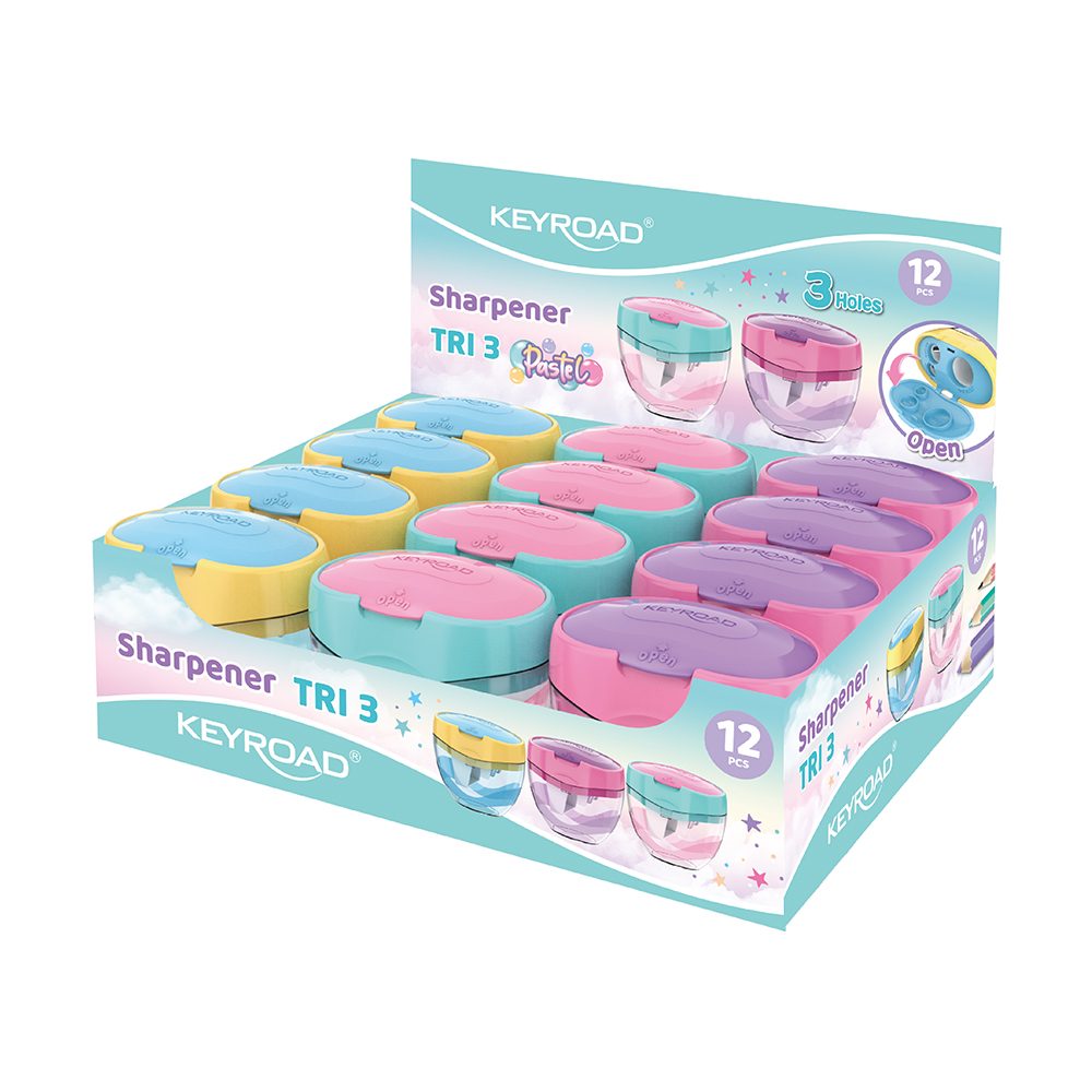 KEYROAD.KR973584.PASTEL MAXI.ÜÇLÜ KALEMTRAŞ 12/KT