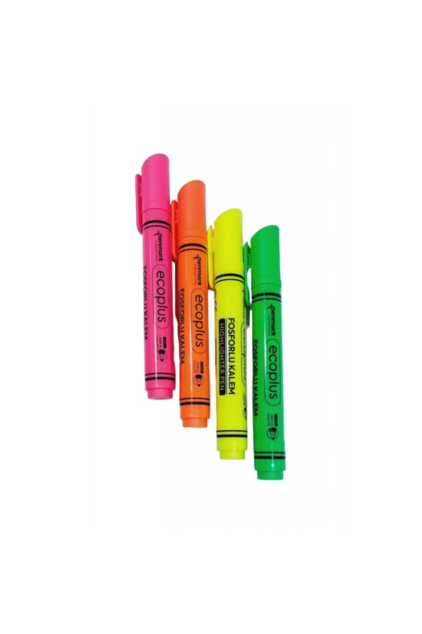 PENMARK ECOPLUS NEON FOSFORLU KALEM MAVİ 12'Lİ