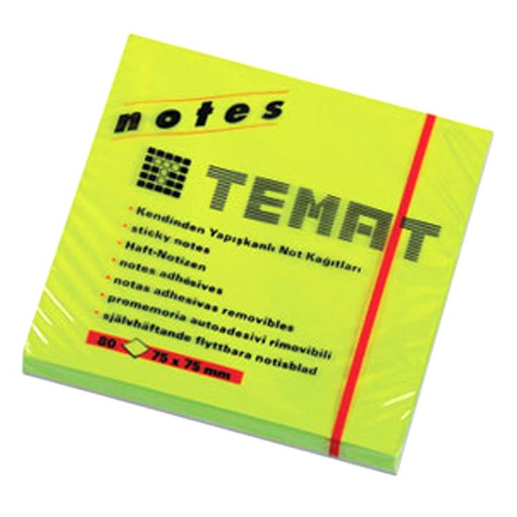 TEMAT..75X75 MM NOT KAĞIDI.FOS.YEŞİL
